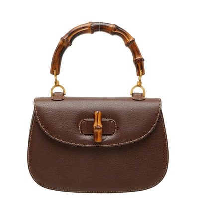 グッチ バンブー ハンドバッグ 000 01 0633 ブラウン レザー レディース GUCCI 中古