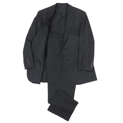 【SALE】BURBERRY LONDON バーバリーロンドン スーツ グレンチェック サイズ AB6 メンズ ウール100% トロピカル ジャケット 2B スラックス セットアップ チャコール 日本製