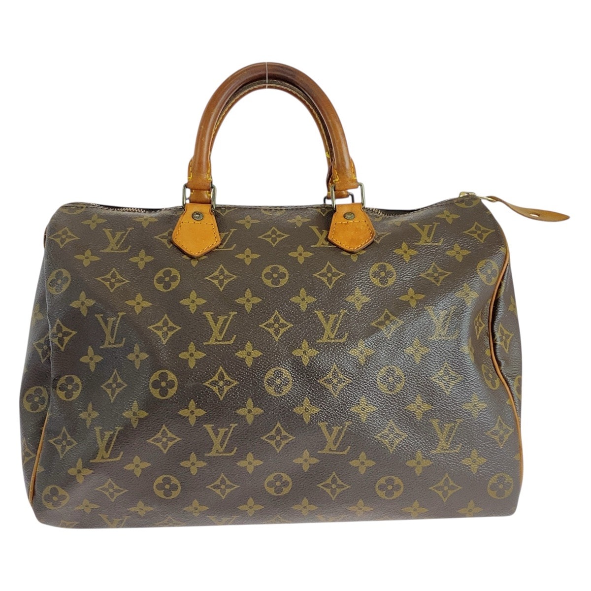 LOUIS VUITTON ルイヴィトン モノグラム スピーディー35 ブラウン ゴールド金具 PVC ハンドバッグ ボストンバッグ 504232 【中古】