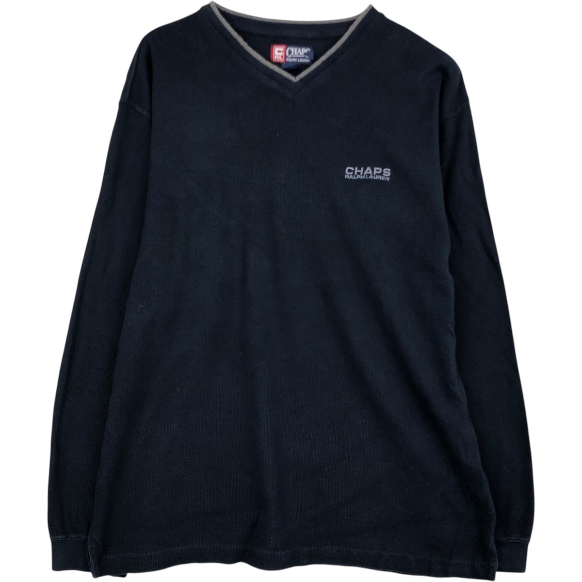 古着 ラルフローレン Ralph Lauren CHAPS チャップス Vネック コットンニットセーター メンズL相当/eaa627074