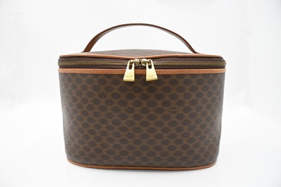 セリーヌ ヴィンテージ マカダム ヴァニティ ハンドバッグ ブラウン