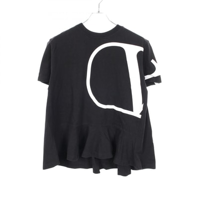 ヴァレンチノ Valentino Vロゴプリント 半袖Tシャツ 衣料品 トップス コットン レディース ブラック系 【中古】