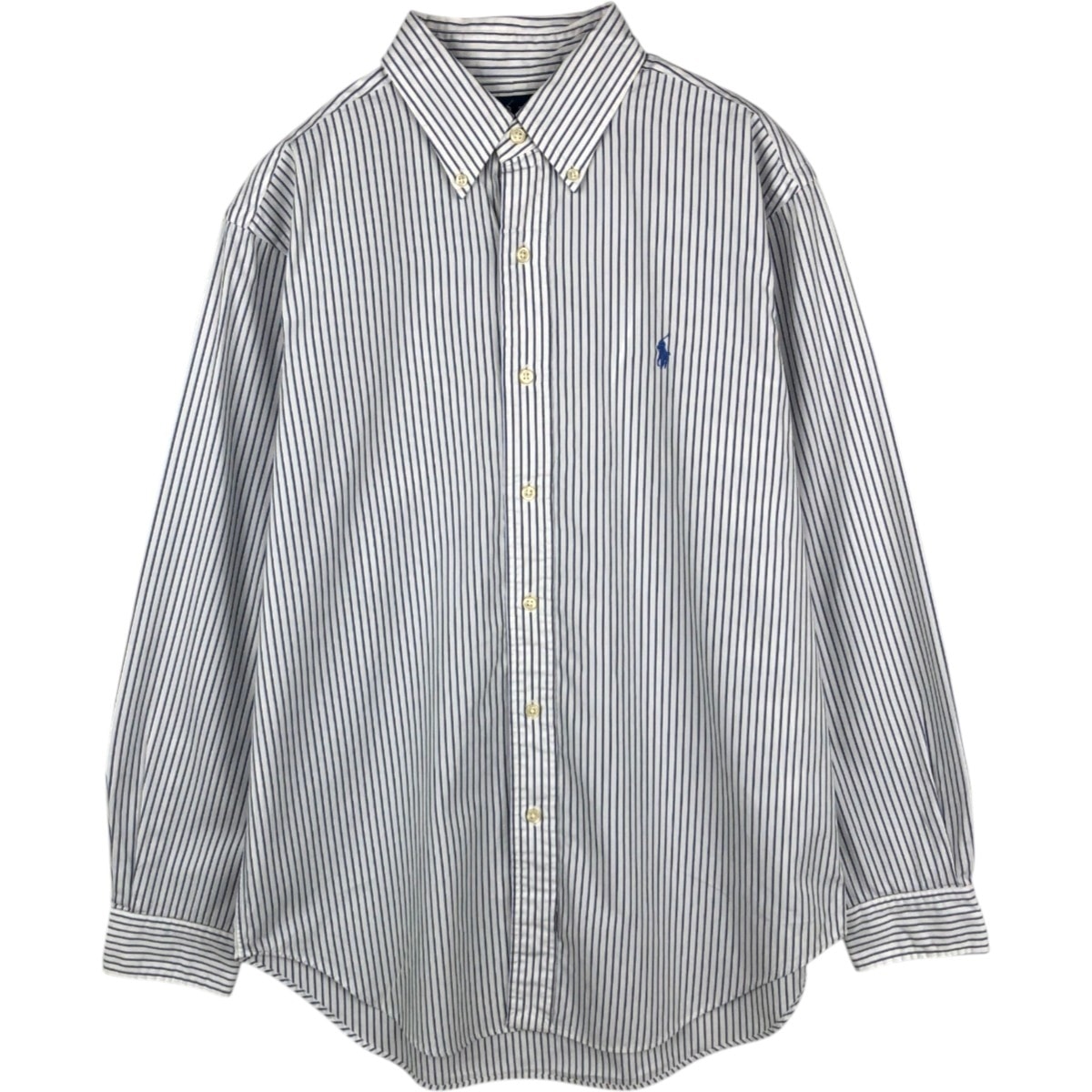 古着 ラルフローレン Ralph Lauren CLASSIC FIT ストライプ柄 長袖 ボタンダウンストライプシャツ メンズM相当/eaa678100