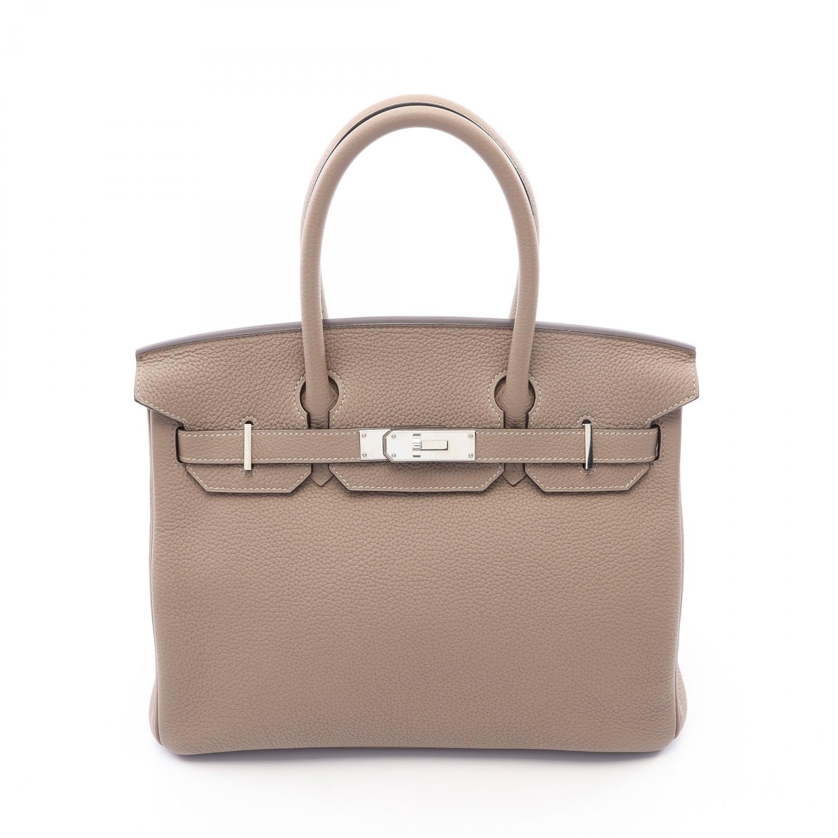 エルメス HERMES バーキン30 グリアスファルト ハンドバッグ バッグ トゴ トゴ C刻印(2018年製造) レディース ベージュ系 【中古】