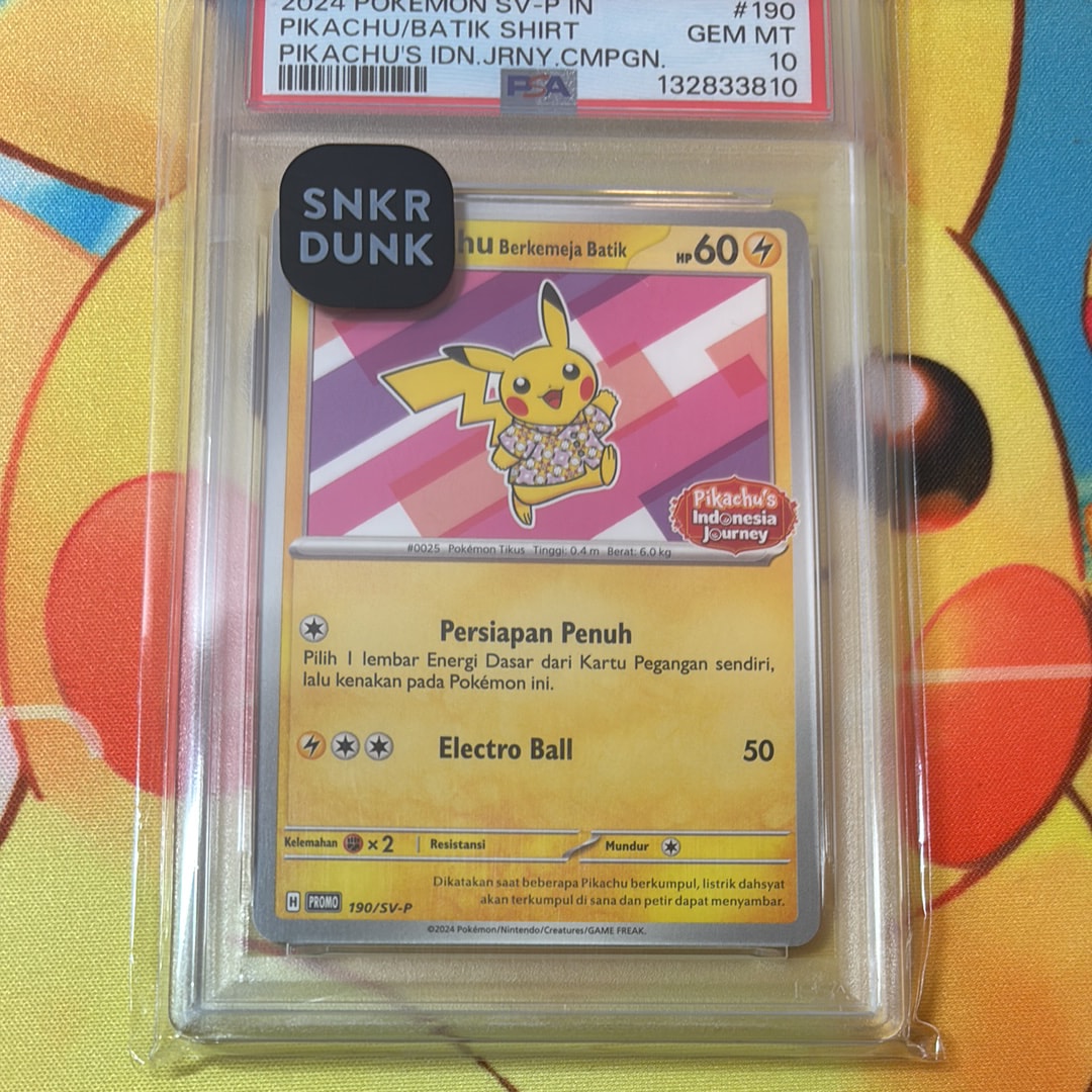 PSA10】バティックシャツを着たピカチュウ (フラワーピカチュウ柄) P