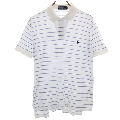 Polo by Ralph Lauren ポロバイラルフローレン ボーダー 半袖 ポロシャツ M ホワイト系