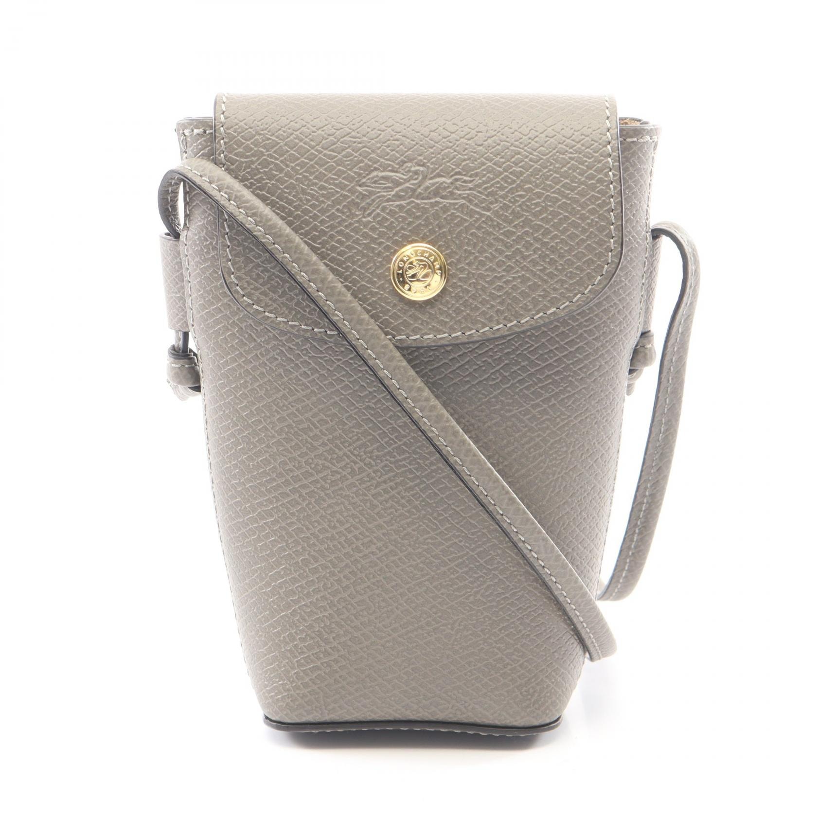 ロンシャン Longchamp EPURE エピュレ スマホケース アイフォンケース ショルダーバッグ バッグ レザー レディース グレー系 34193HYZP55 【新品】