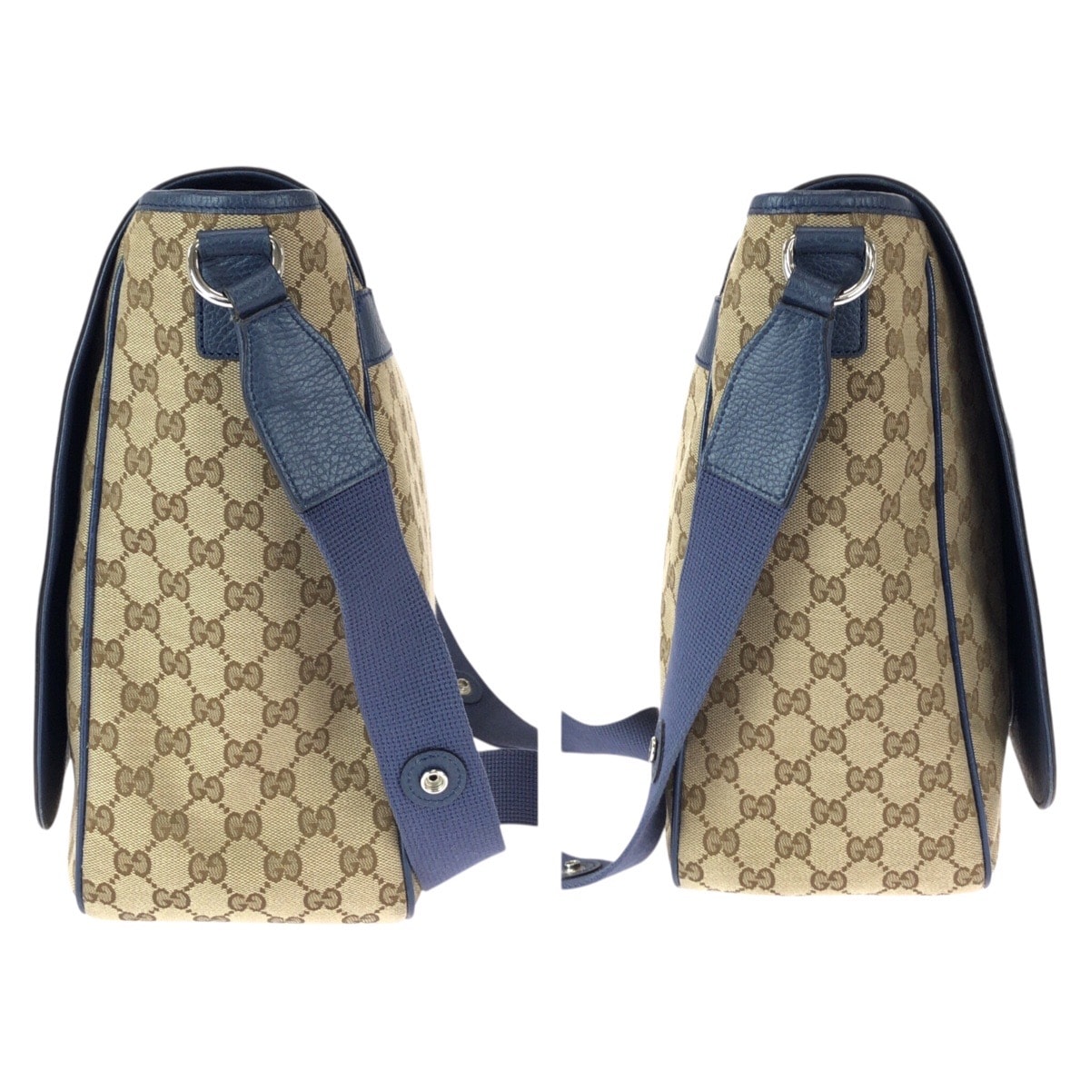 B (目立った傷や汚れなし)】美品 GUCCI グッチ ベージュ ブルー