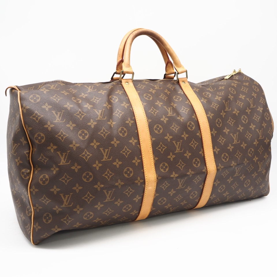 LOUIS VUITTON ルイ・ヴィトン モノグラム キャンバス キーポル 60 M41422 ボストンバッグ ブラウン コーティングキャンバス レザー メンズ