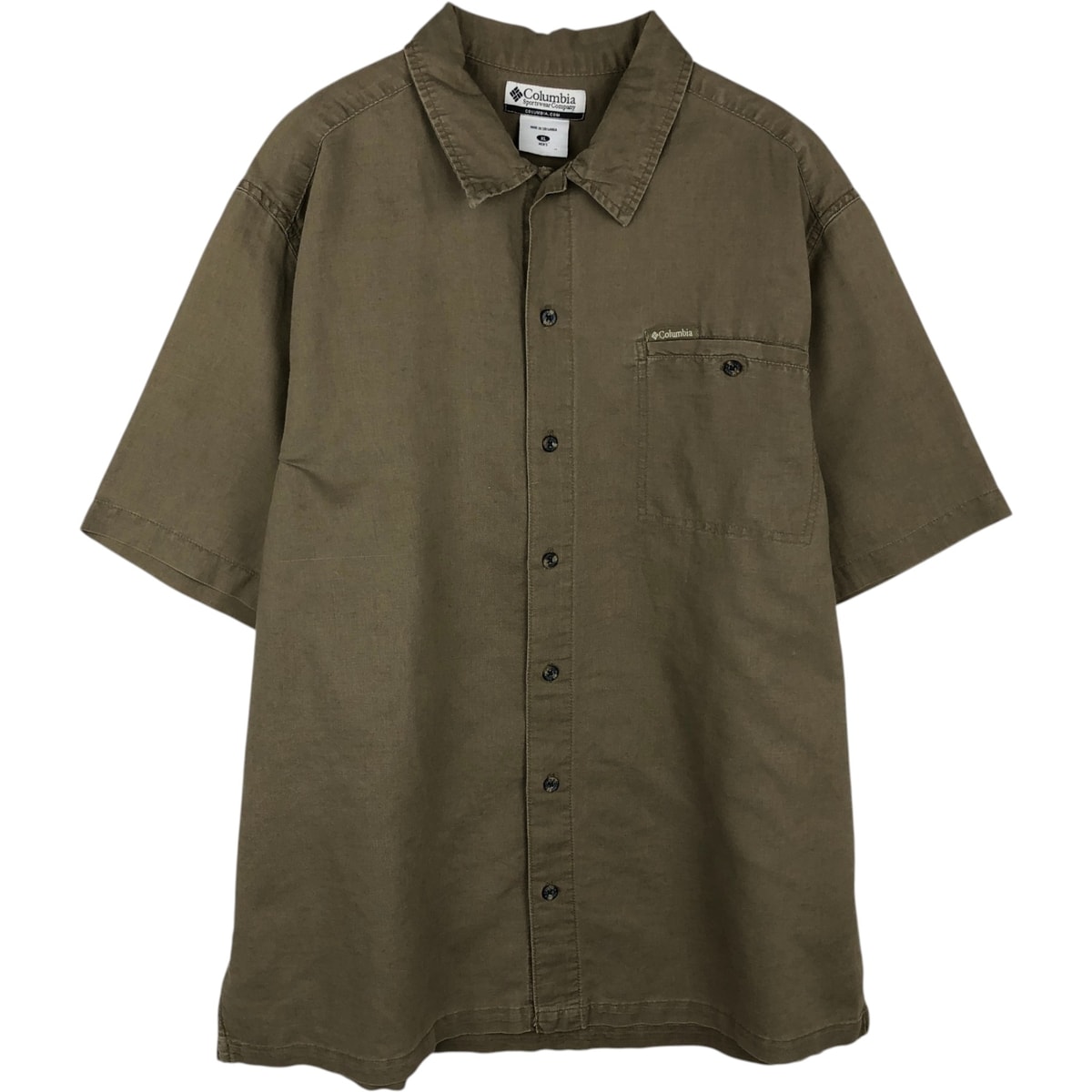 古着 00年代 コロンビア Columbia 半袖 コットン×リネンシャツ ボックスシャツ メンズXL相当/rab182097