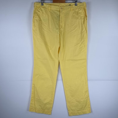 古着 ポロ・ラルフローレン POLO RALPH LAUREN チノパンツ ポロチノ ワンポイント スラックス 大きいサイズ w38 L32 イエロー メンズ