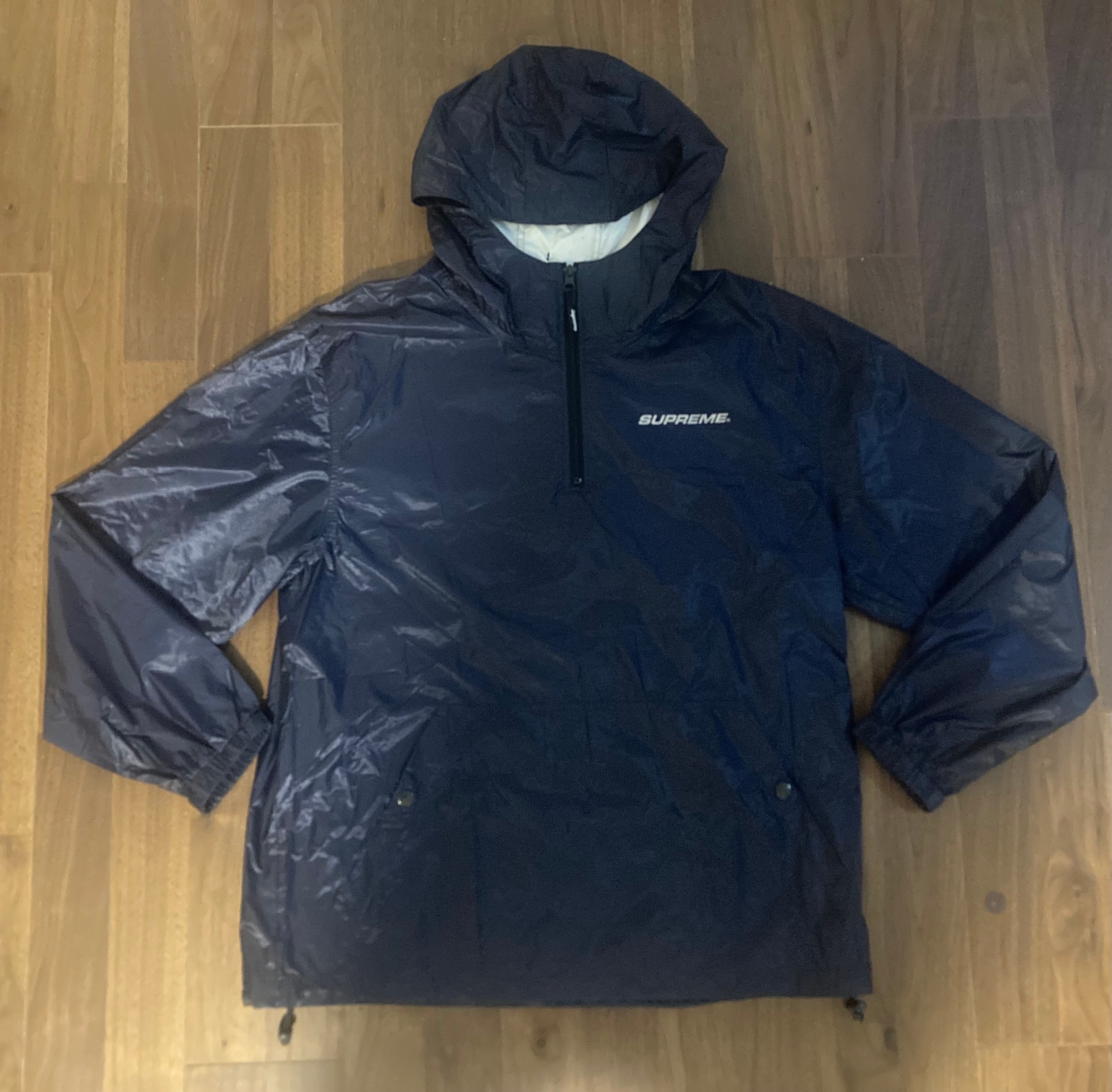 supreme リフレクトロゴ アノラック バック付き ネイビー M