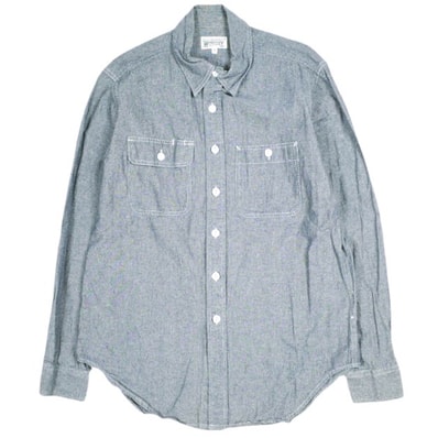 Engineered Garments WORKADAY エンジニアードガーメンツ ワーカデイ アメリカ製 Utility Shirt - Cotton Chambray シャンブレー ユーティリティーシャツ S BLUE 長袖 ワーク トップス g25336