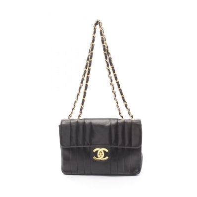 シャネル CHANEL マドモアゼル デカマトラッセ ショルダーバッグ バッグ ラムスキン(羊革) レディース ブラック系 【中古】