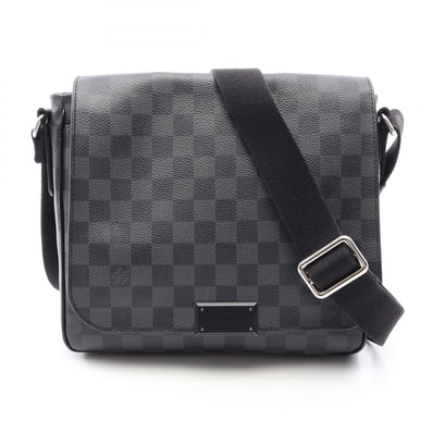 ルイ・ヴィトン LOUIS VUITTON ディストリクトPM ショルダーバッグ バッグ PVCコーティングキャンバス レザー ダミエ・グラフィット メンズ ブラック系 N41260 【中古】