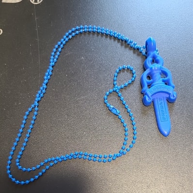Chrome Hearts Rubber Large Dagger Silicon Necklace "Blue"