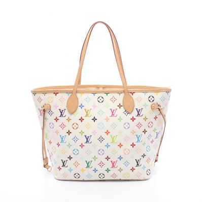 ルイ・ヴィトン LOUIS VUITTON LV × TM ネヴァーフルMM トートバッグ バッグ PVCコーティングキャンバス レザー モノグラム・マルチカラー レディース ホワイト系 M27787 【中古】