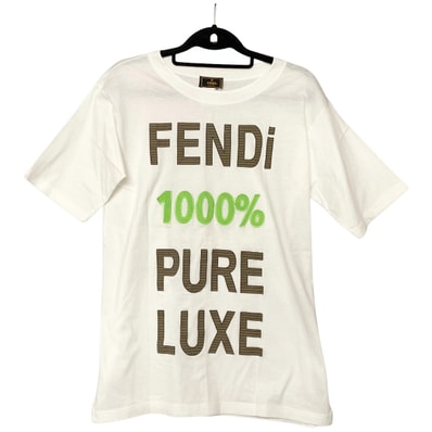 〇〇FENDI フェンディ 1000% PURE LUXE ロゴ Tシャツ SIZE M ホワイト