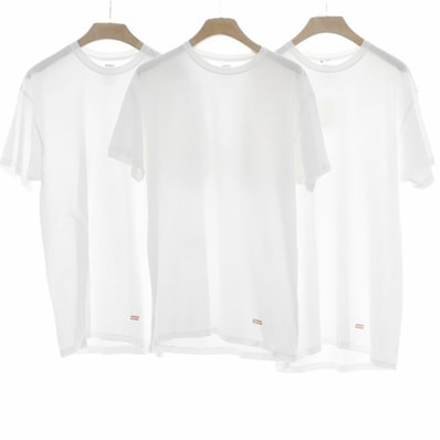 【中古】シュプリーム Supreme Hanes Tagless Tees 3枚セット 半袖Tシャツ ホワイト【サイズL】【メンズ】