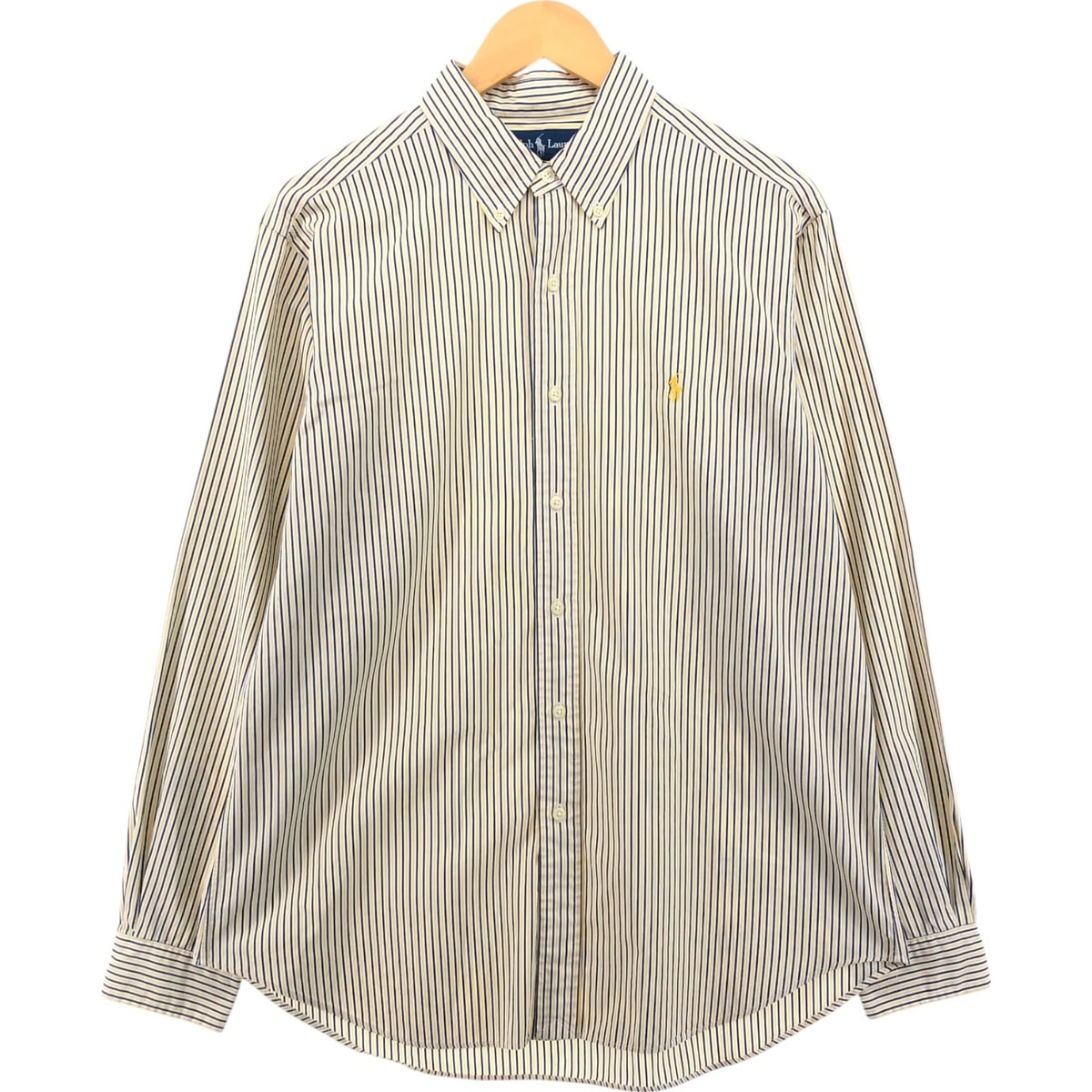 古着 ラルフローレン Ralph Lauren CLASSIC FIT 長袖 ボタンダウンストライプシャツ メンズL相当/eaa473749