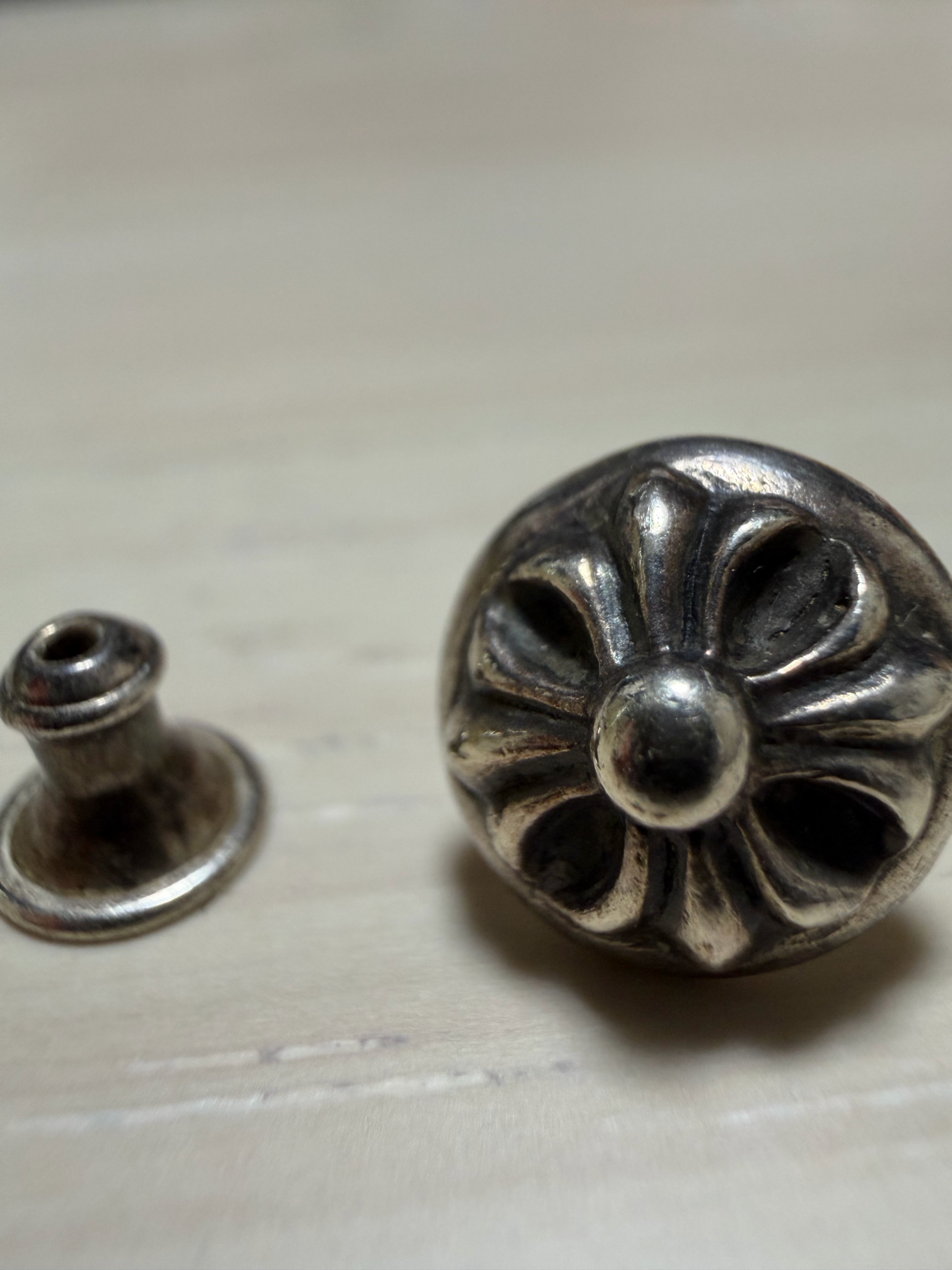 Chrome Hearts Cross Ball Stud Earrings "Silver"