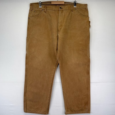 古着 ディッキーズ Dickies ダック パンツ ペインターパンツ ワーク ハンマーループ 大きいサイズ W42×L30 ブラウン系 メンズ