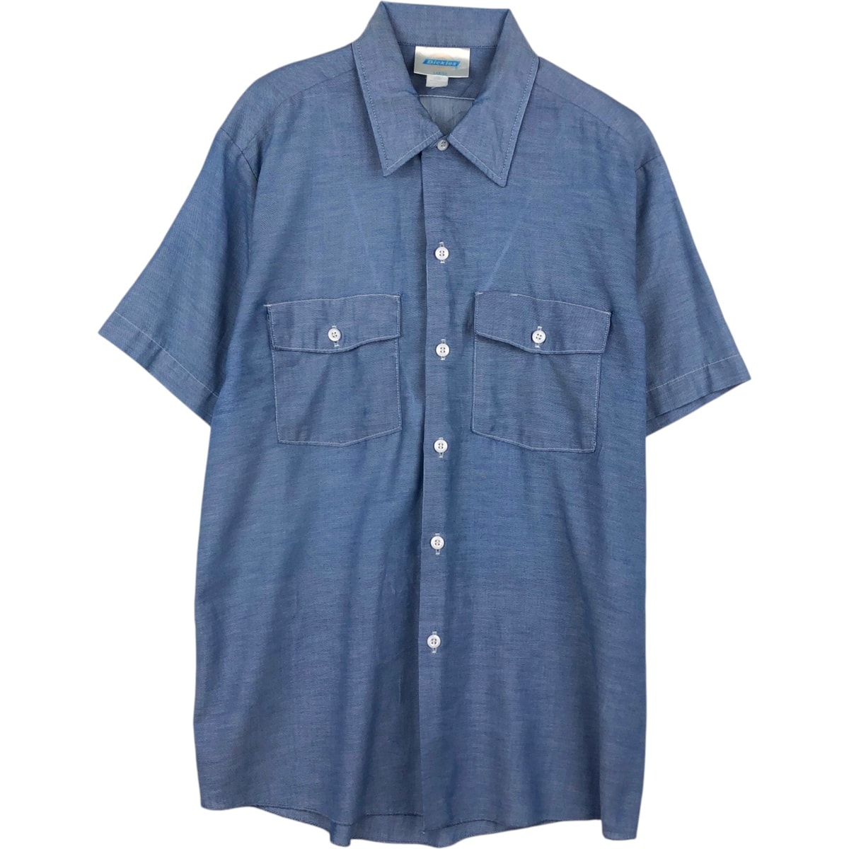 古着 ディッキーズ Dickies 半袖 シャンブレーシャツ USA製 メンズL相当/eaa655738