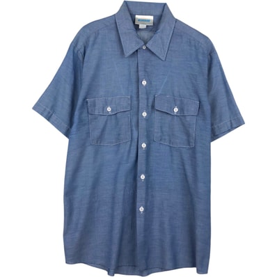 古着 ディッキーズ Dickies 半袖 シャンブレーシャツ USA製 メンズL相当/eaa655738