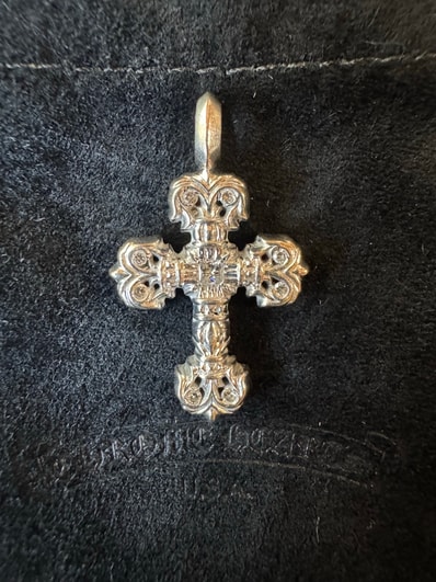 Chrome Hearts Tiny Filigree Pave Diamond Necklace Top "White Gold"
