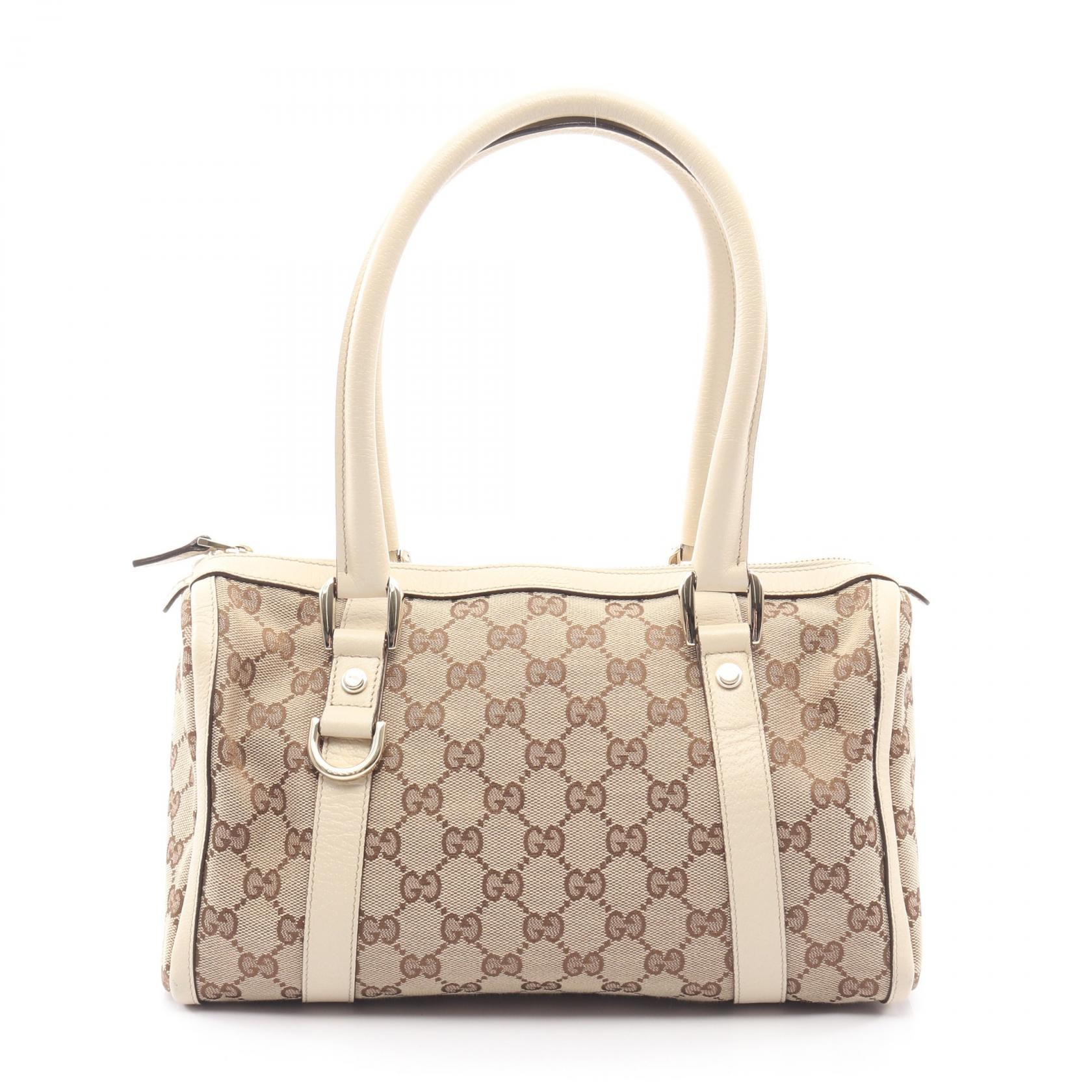 グッチ GUCCI アビー GGキャンバス ハンドバッグ バッグ キャンバス レザー レディース ベージュ系 / ブラウン系 / アイボリー系 130942 【中古】