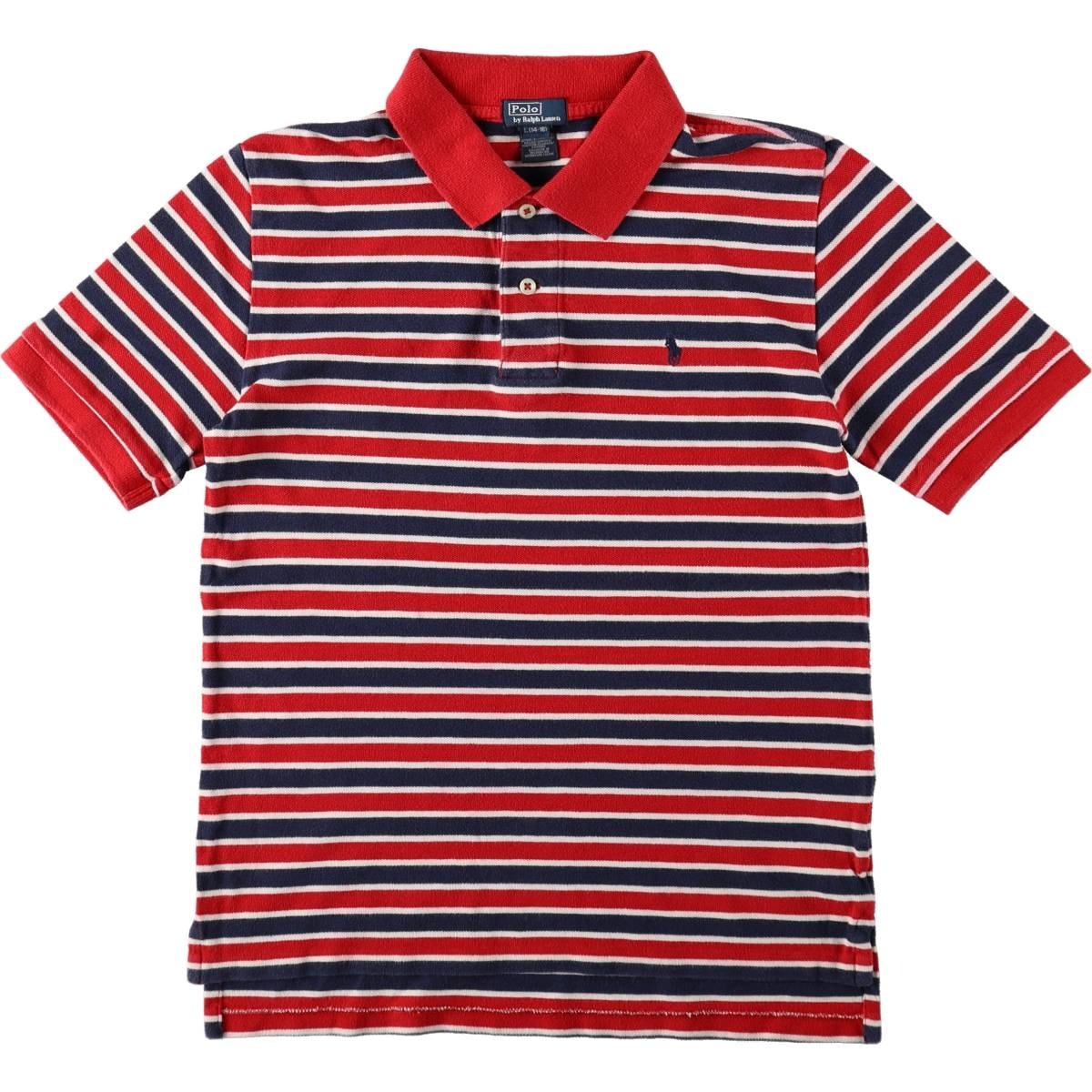 古着 ラルフローレン Ralph Lauren POLO by Ralph Lauren 半袖 ボーダー ポロシャツ レディースL相当/eaa674994