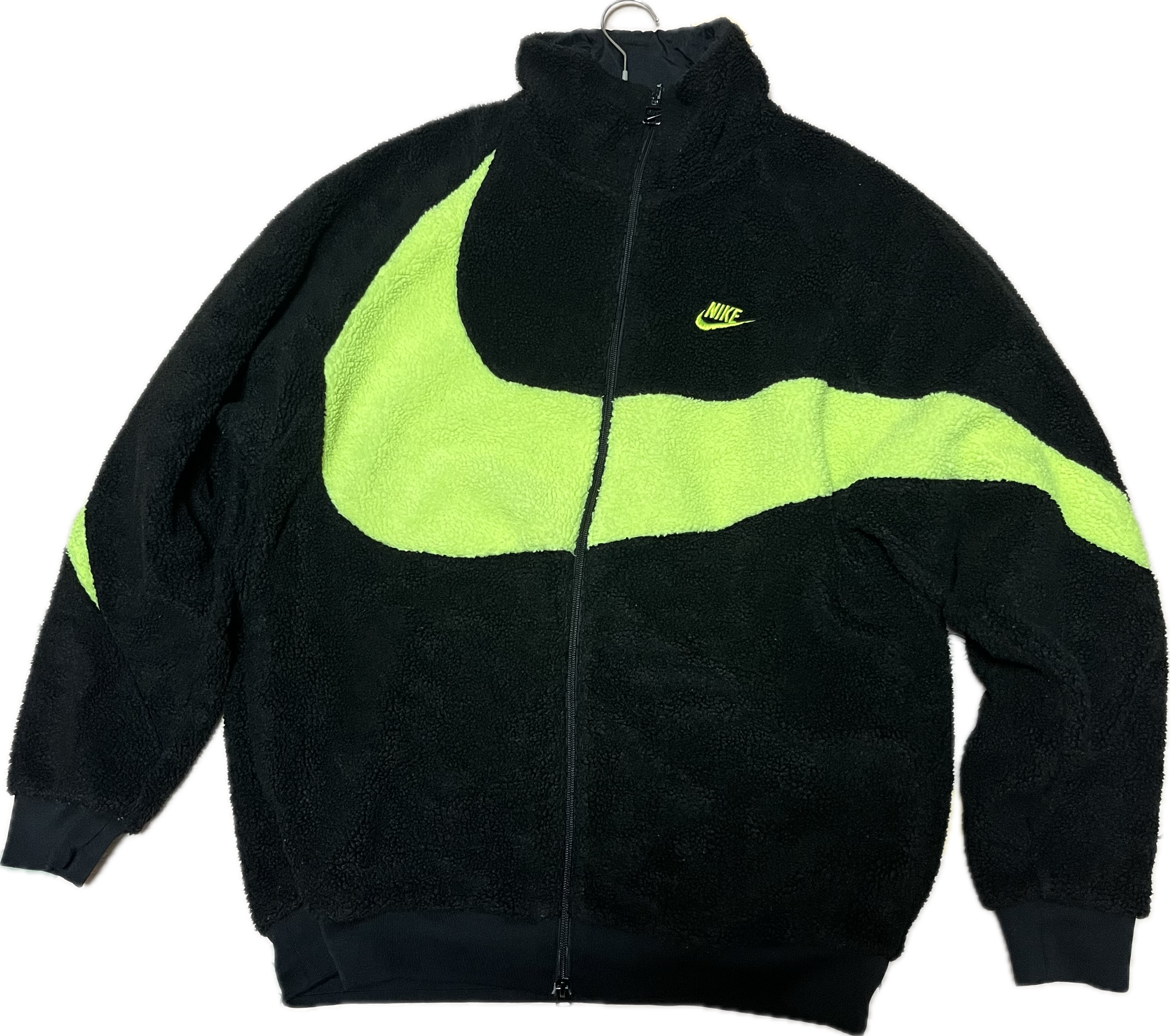 Nike Big Swoosh Reversible Boa Jacket"Black Neon"