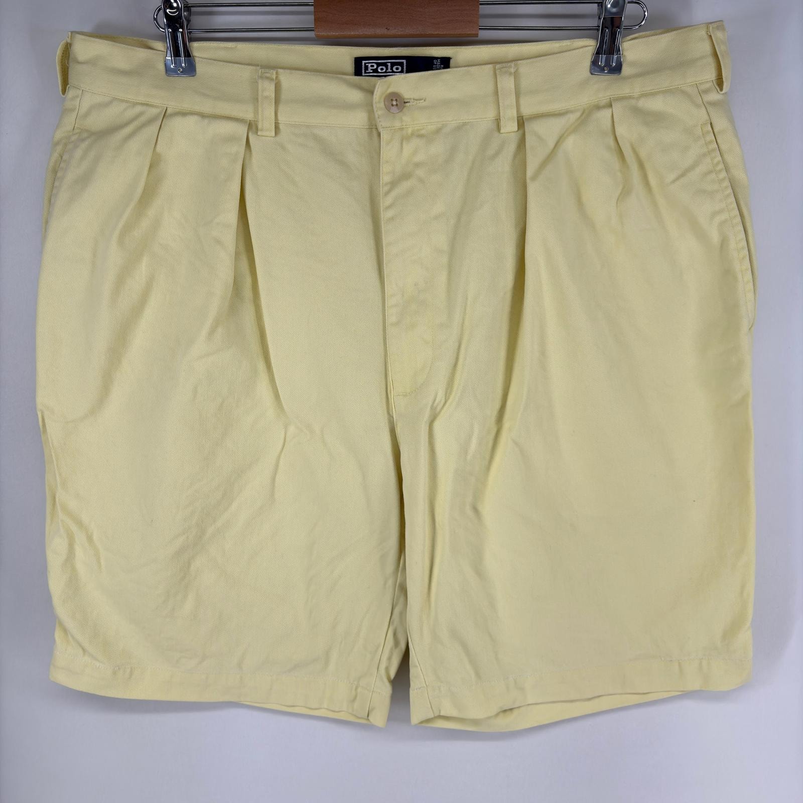 古着 ポロバイラルフローレン Polo by Ralph Lauren パンツ TYLER SHORT ツータック ポロチノ ジップフライ w38  イエロー系 メンズ
