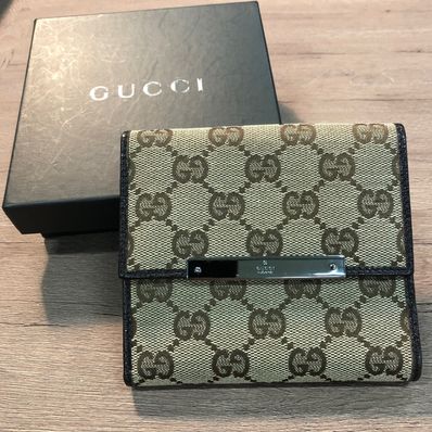 GUCCI GG Canvas Leather Wallet "Beige"