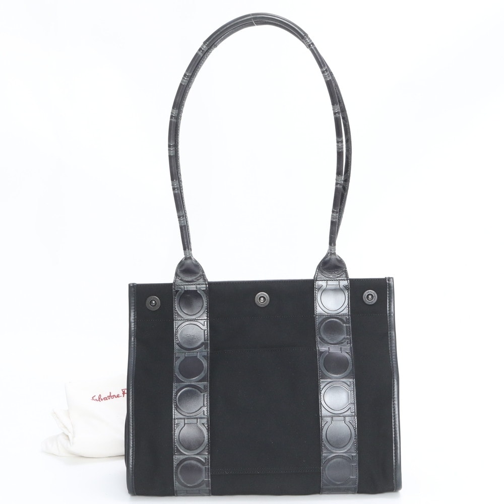 サルヴァトーレフェラガモ ガンチーニトート バッグ レザー×ナイロン