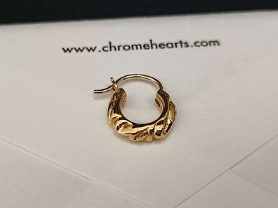 Chrome Hearts 22K Hoop Scroll Tiny Earrings "Gold"