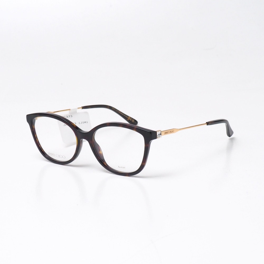 JIMMY CHOO ジミーチュウ HAVANA ハバナ メガネ サイズ53□17 ビジュー ラインストーン ボストン型 メガネ アイウェア ブランド古着【中古】20250702/RA5241