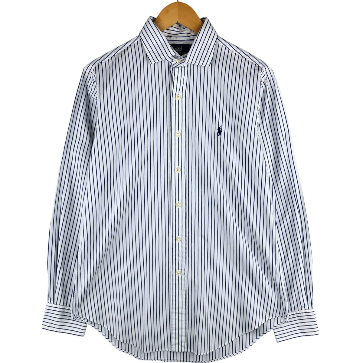古着 ラルフローレン Ralph Lauren POLO by Ralph Lauren STANTON CLASSIC FIT 長袖 ストライプシャツ メンズM相当/eaa595084