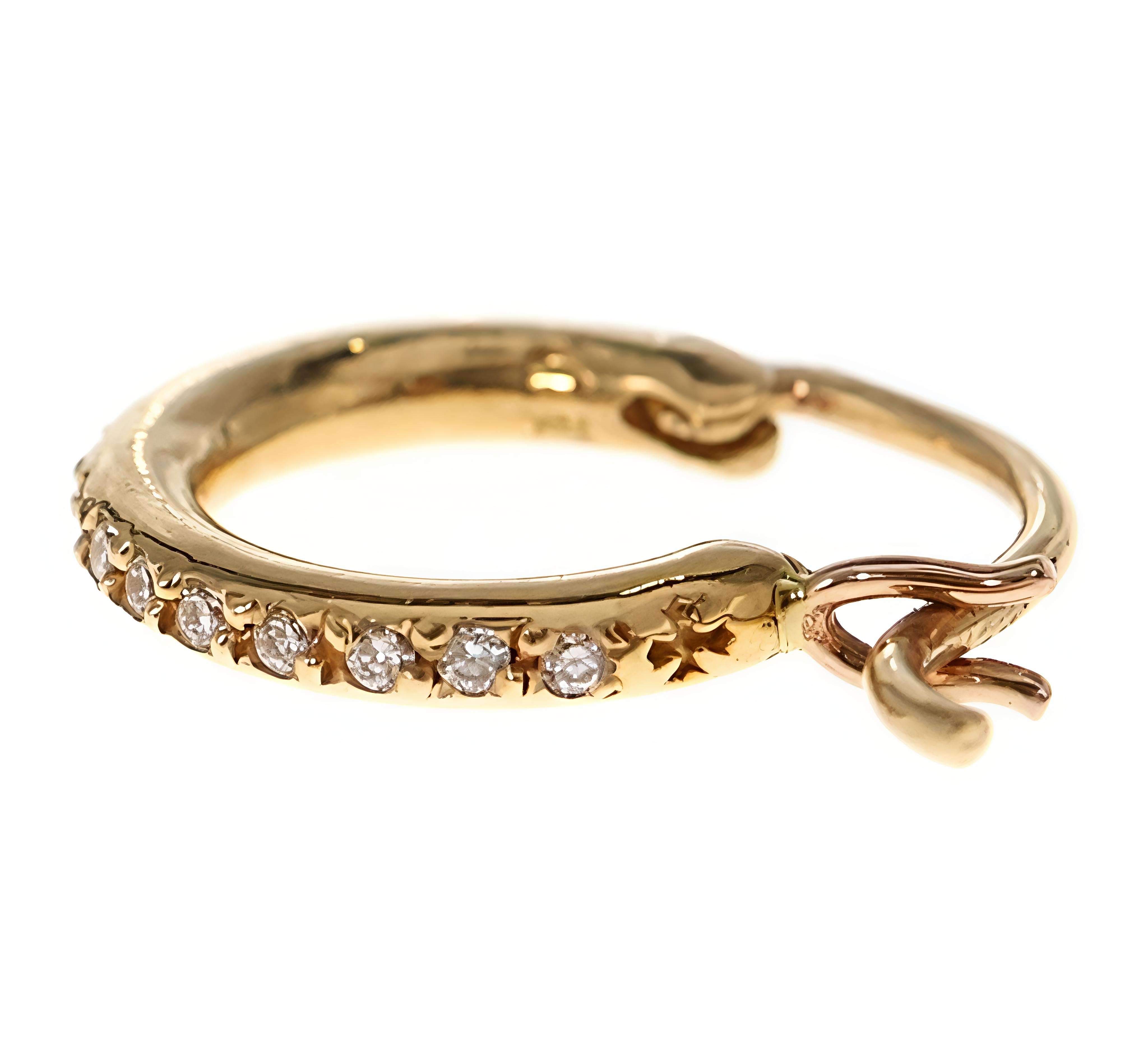 Chrome Hearts 22k TFL Pave Diamond Earrings "Yellow Gold"