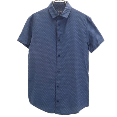 ARMANI JEANS アルマーニジーンズ 総柄 半袖 シャツ XS ネイビー