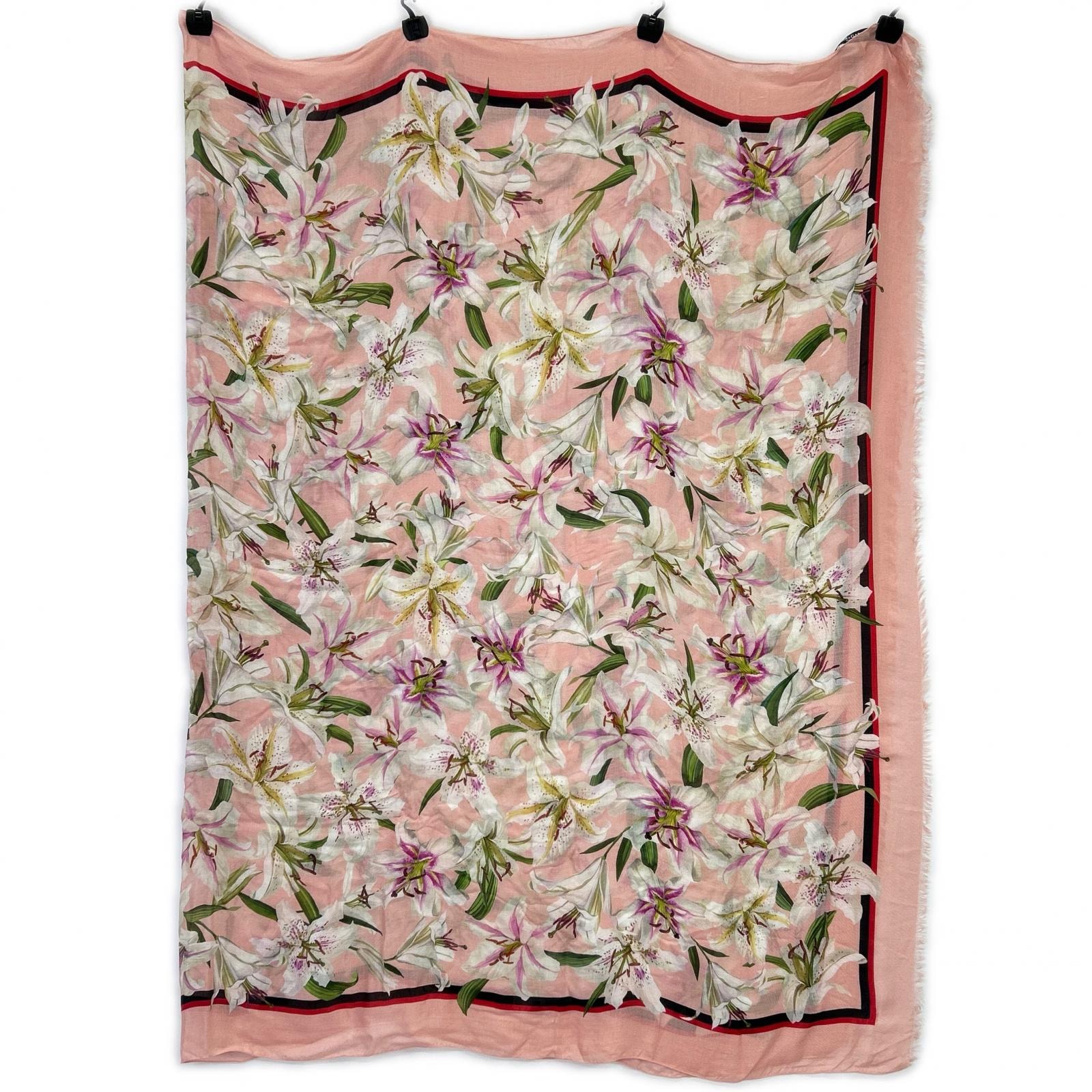 ドルチェアンドガッバーナ FS184A/GD065 モダール&カシミヤ フラワープリント大判ストール