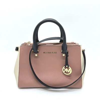 マイケルコース Michael Kors トリコロール ロゴ ハンドバッグ PVC ホワイト