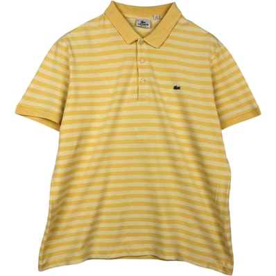 古着 ラコステ LACOSTE REGULAR FIT 半袖 ボーダー ポロシャツ 6 メンズL相当/eaa622720