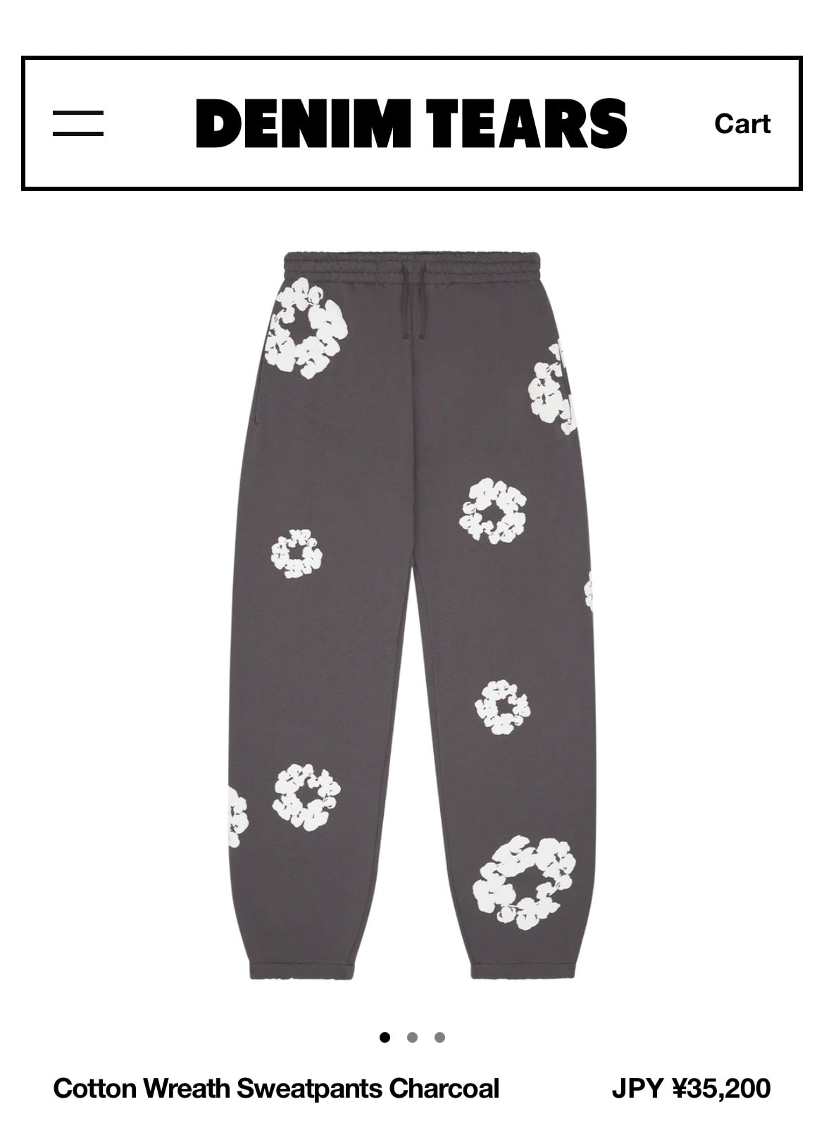 DENIM TEARS Cotton Wreath Sweatpants "Charcoal"