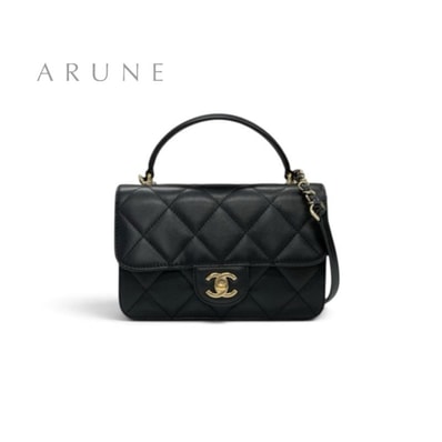 シャネル CHANEL バッグ ショルダーバッグ ブラック ゴールド トップハンドル ココマーク マトラッセ ラムスキン チェーン