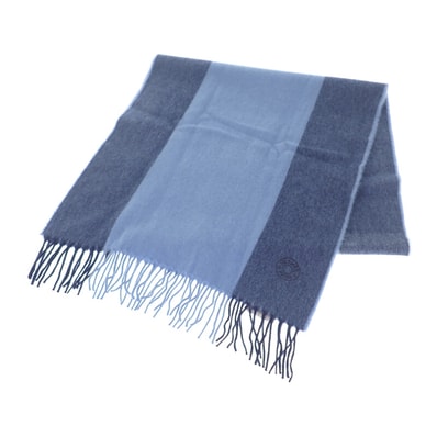 エルメス HERMES Hサマーブロック マフラー カシミヤ ブルー メンズ【中古】【Aランク】