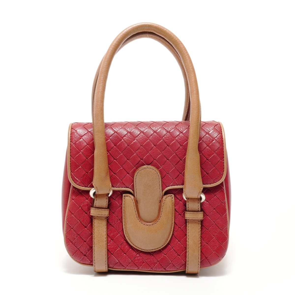 ボッテガヴェネタ BOTTEGAVENETA イントレチャート レザー ハンドバッグ【中古】