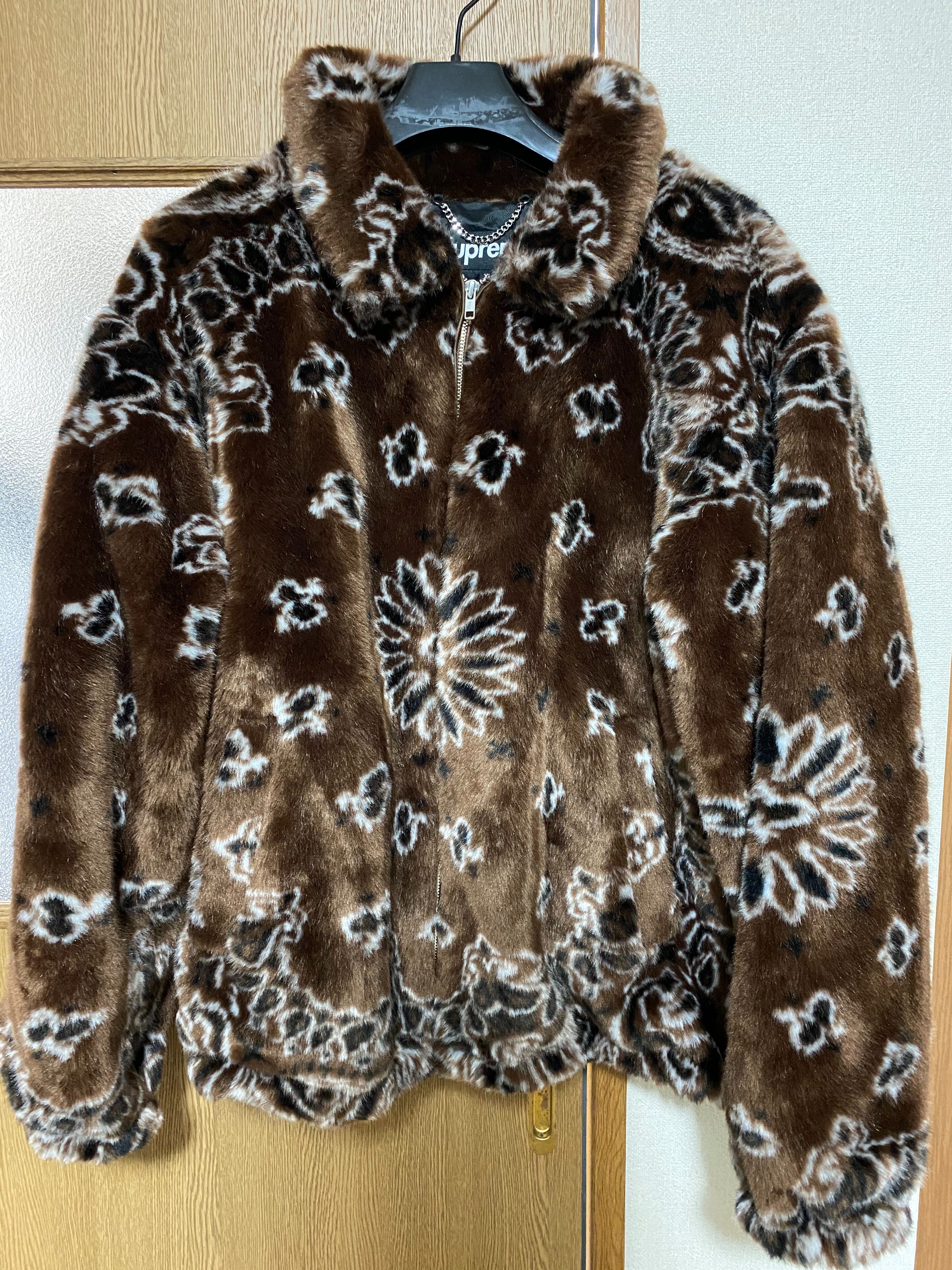 Supreme Bandana Faux Fur Bomber Jacket "Brown"