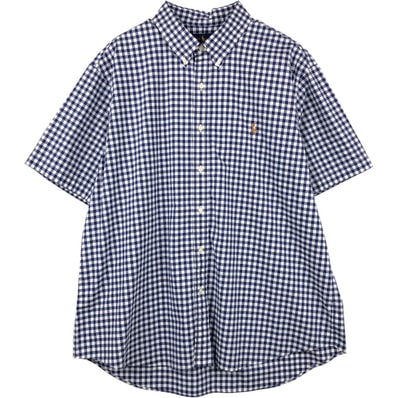 古着 ラルフローレン Ralph Lauren RALPH LAUREN CLASSIC FIT ギンガムチェック 半袖 ボタンダウン チェックシャツ メンズXXL相当/eaa660936
