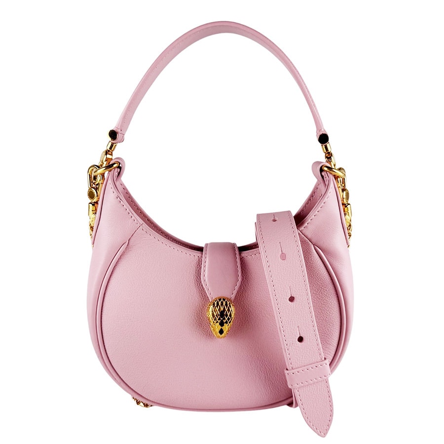 ブルガリ BVLGARI ショルダーバッグ 2Wayバッグ セルペンティ エリプス レザー ライトピンク ゴールド レディース【中古】 z10531